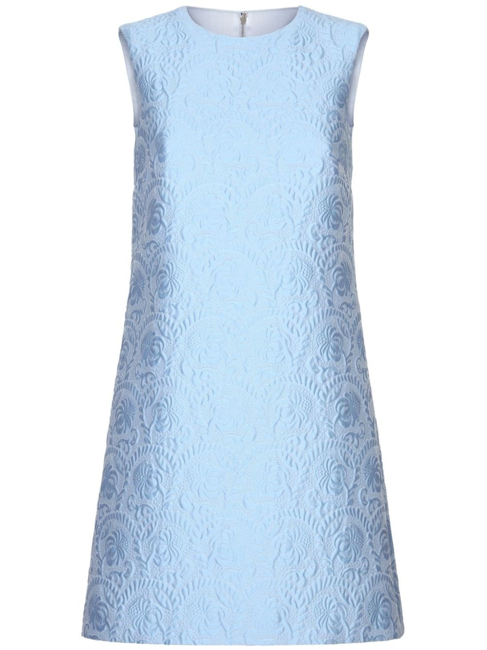 sleeveless brocade mini dress - 1