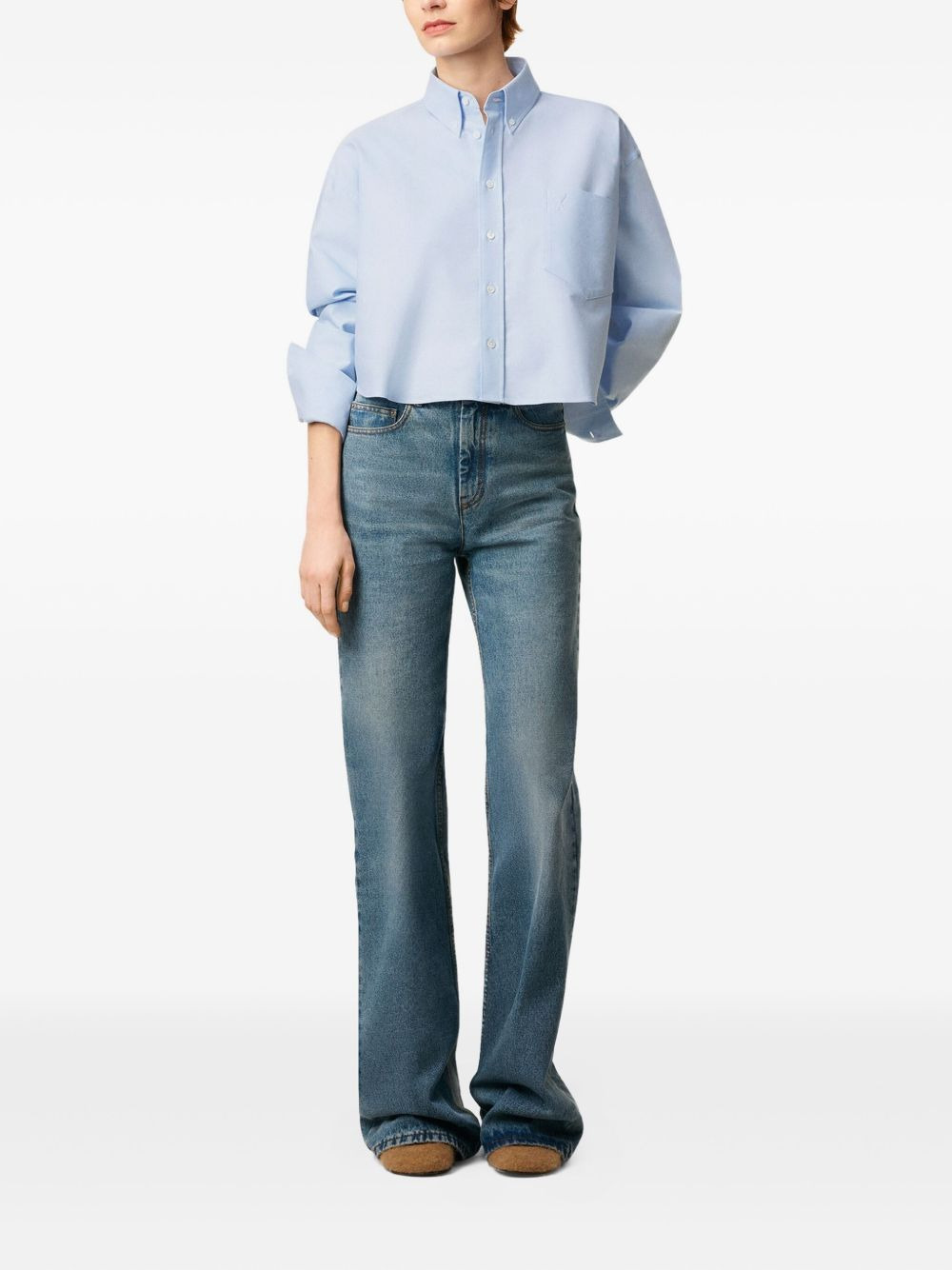 Ami Paris Women Cotton Cropped Shirt - 4