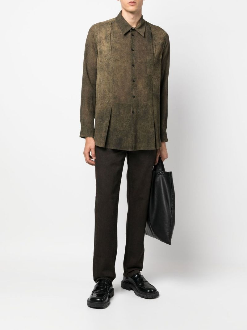 UMA WANG distressed-effect long-sleeved shirt outlook