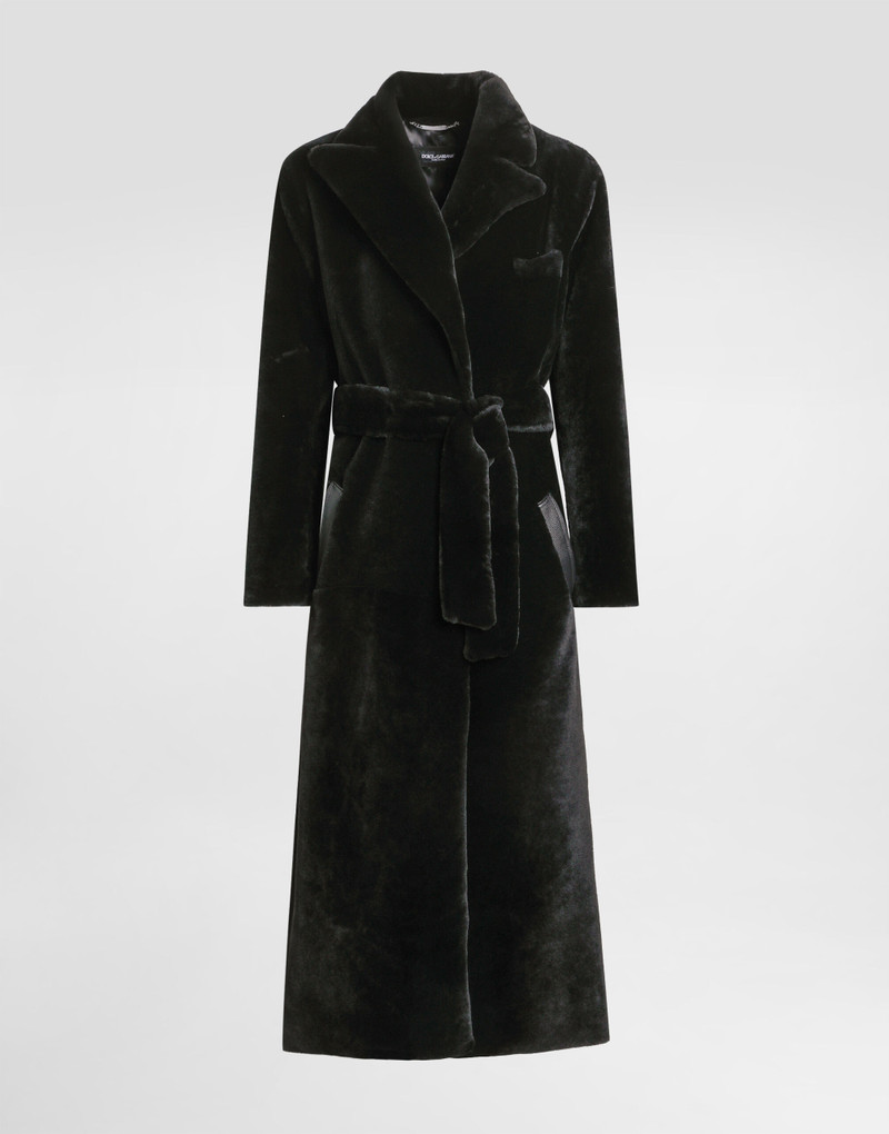 Single-breasted shearling coat 1