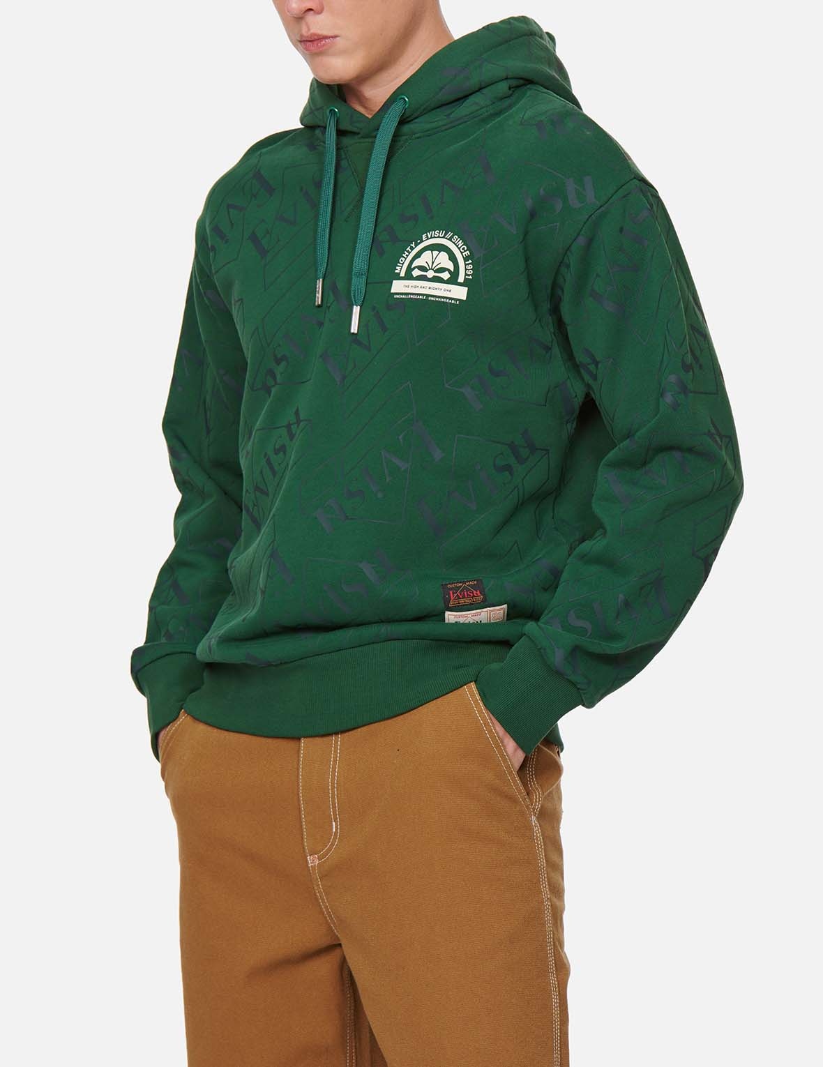 ALLOVER LOGO PRINT HOODED SWEATSHIRT - 3