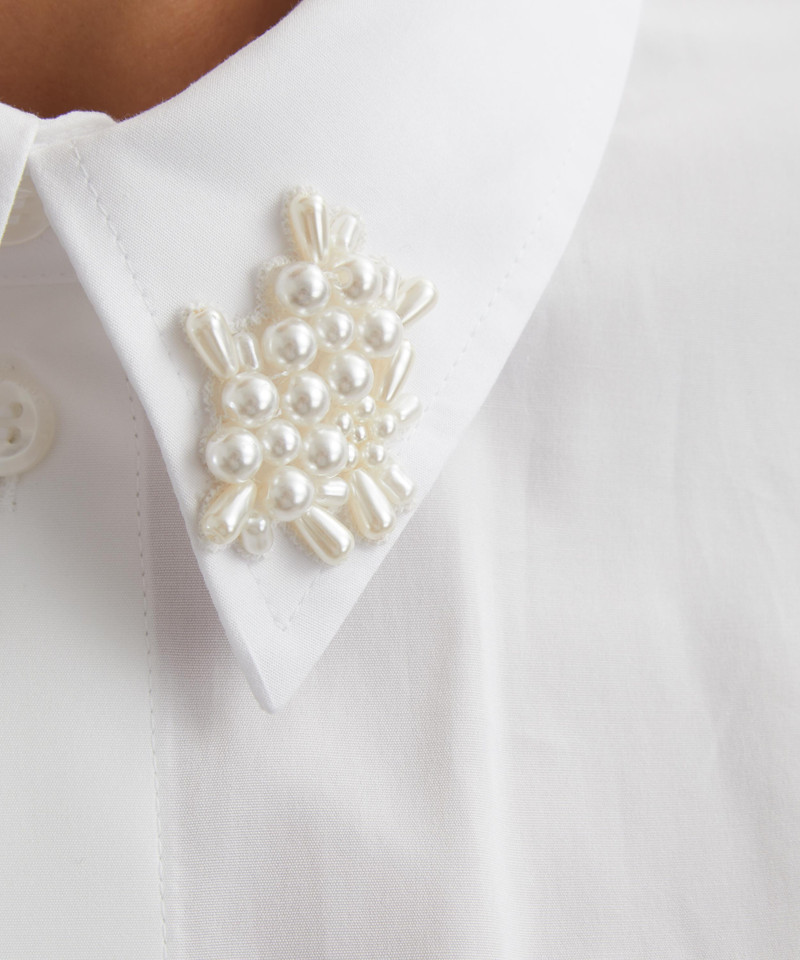 Beaded Flower Cluster Classic Shirt 5