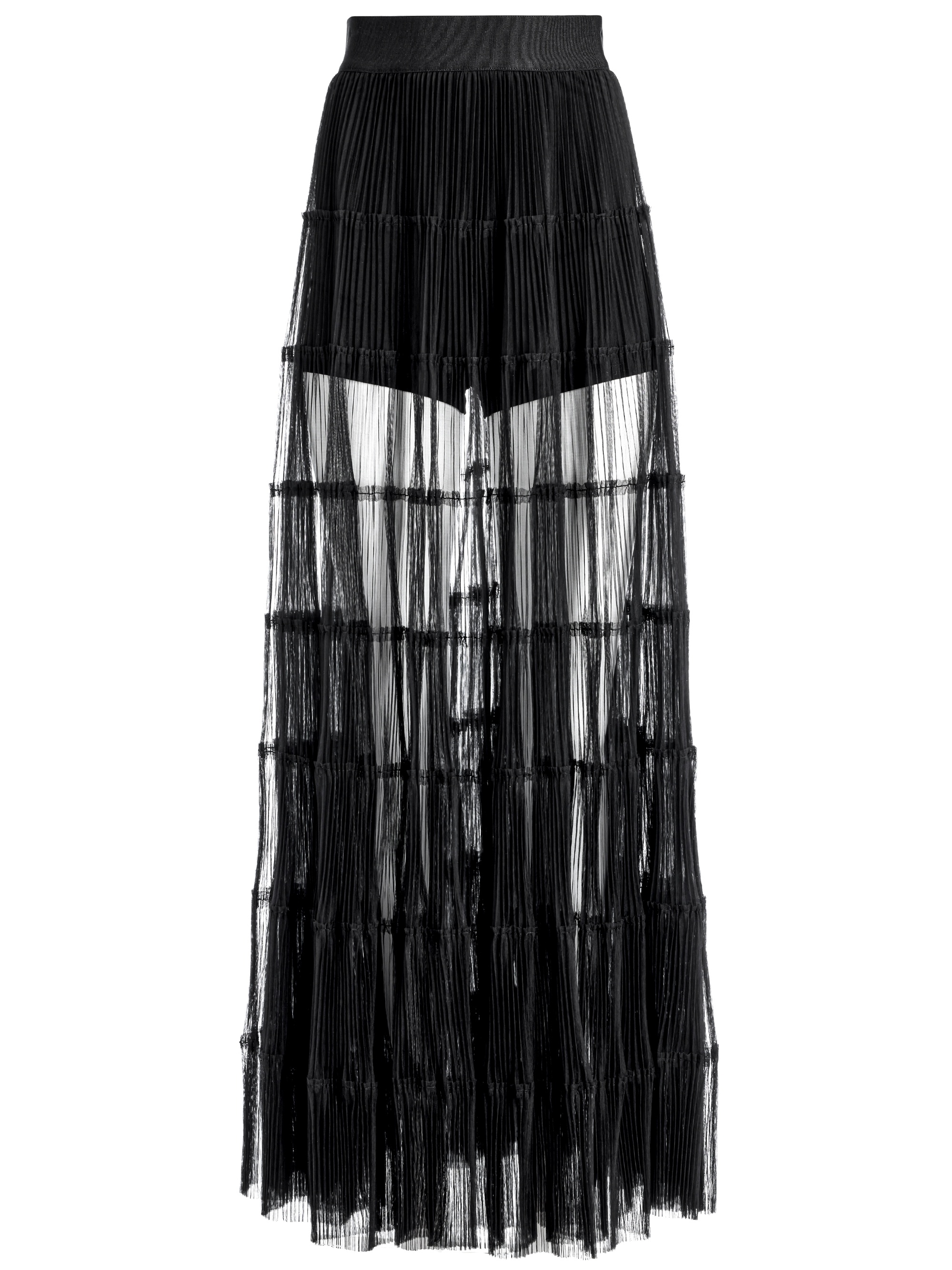 LEVON PLEATED MAXI SKIRT WITH HOT PANT - 1