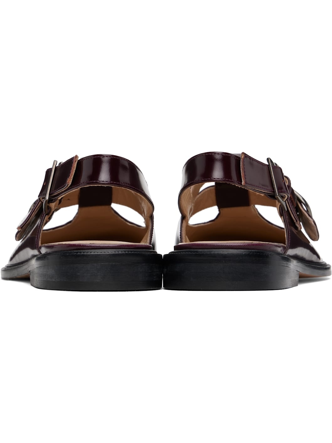 Burgundy Slingback Mary-Jane Loafers - 2