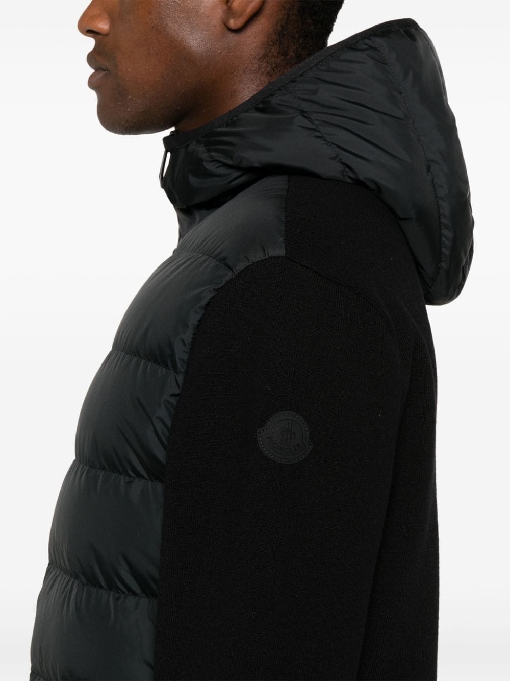 padded-panels knitted hooded jacket - 5