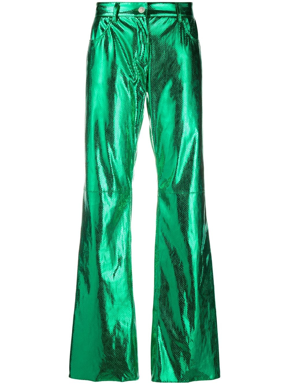 metallic flared trousers - 1