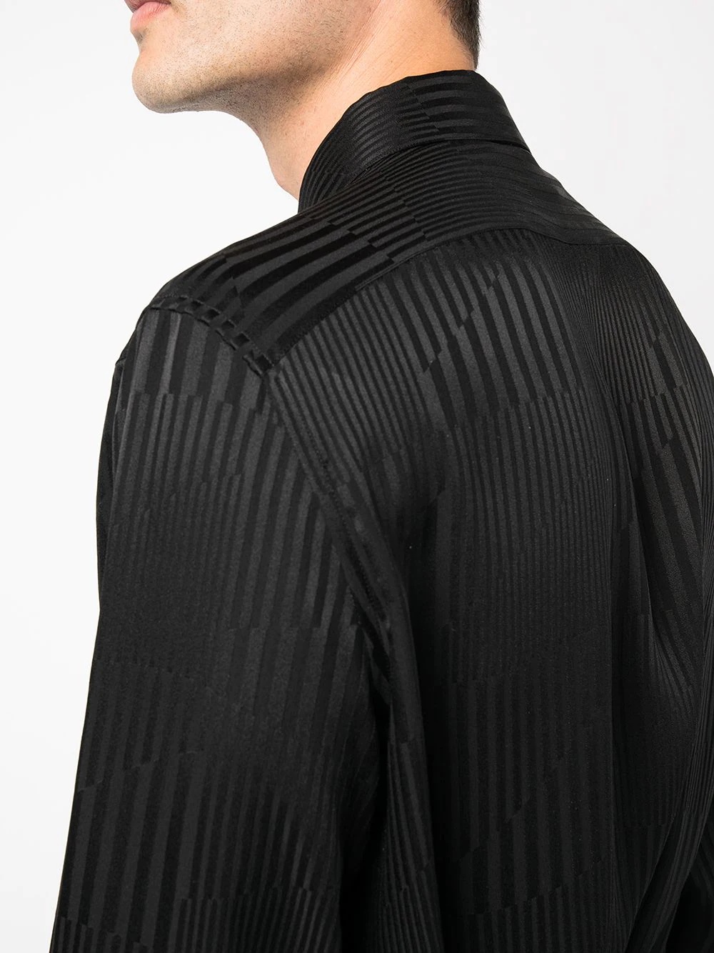 contrast-stripe fluid long-sleeve shirt - 5