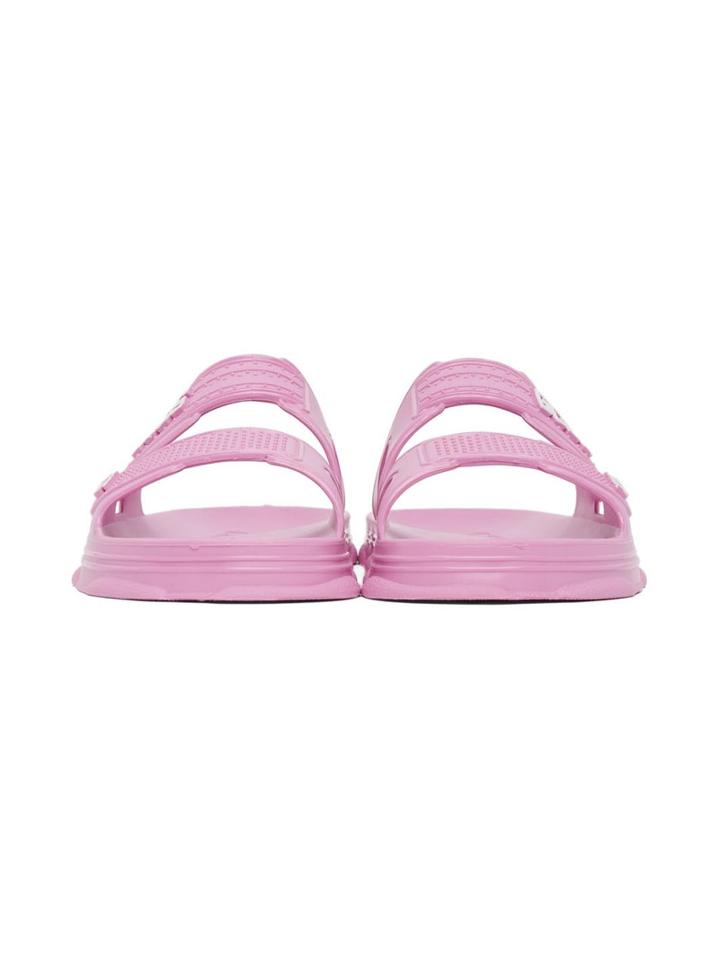 Pink Rubber Slider Sandals 2