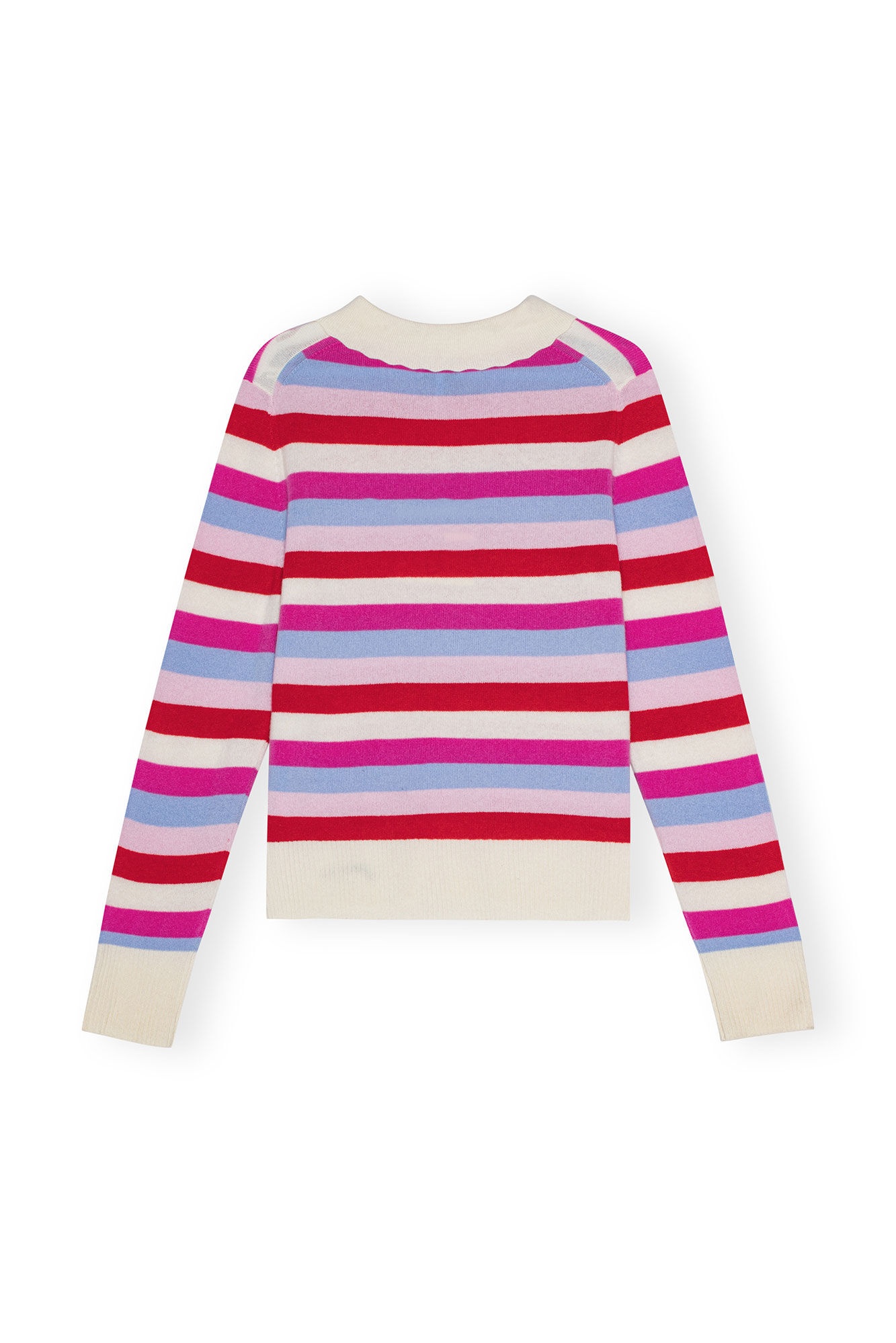 STRIPED COLLAR PULLOVER - 2