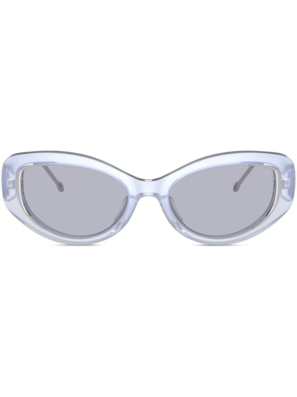 logo-plaque cat-eye sunglasses - 1