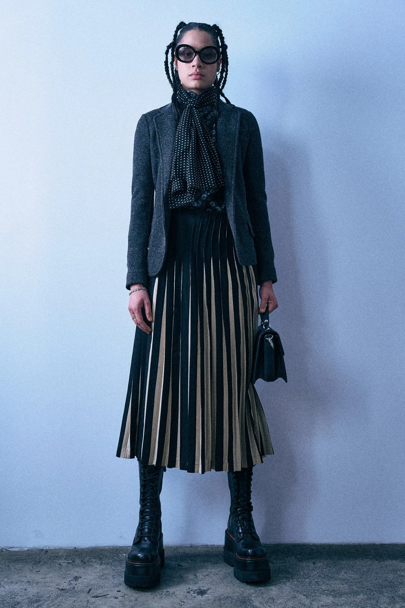 Pleated Midi Skirt - 1