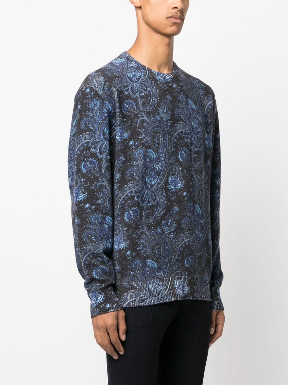 paisley-print wool jumper - 3