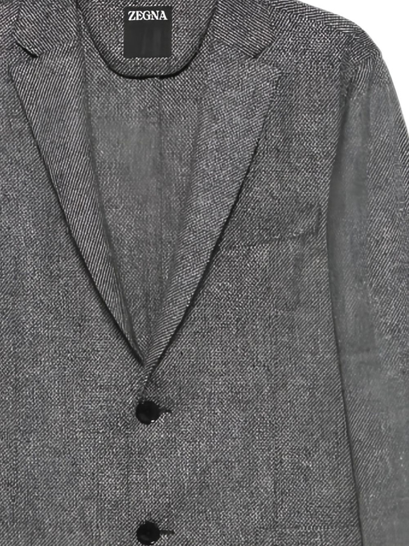 ZEGNA buttoned herringbone-pattern blazer outlook