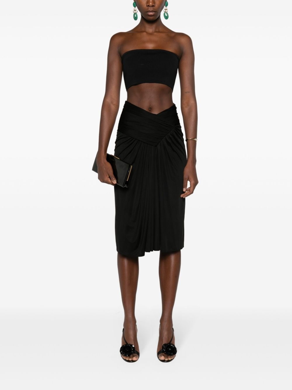 draped pencil miniskirt - 2