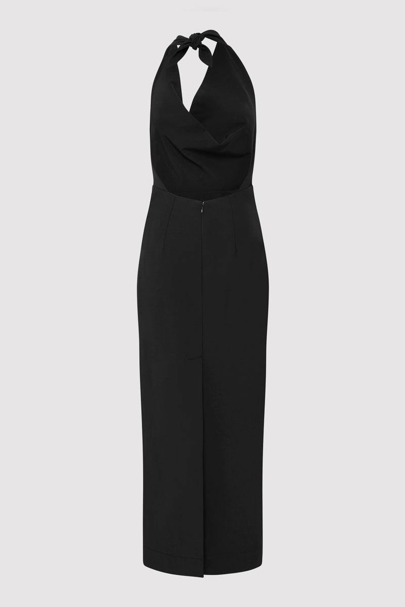 Structural Tie Dress - Black - 8