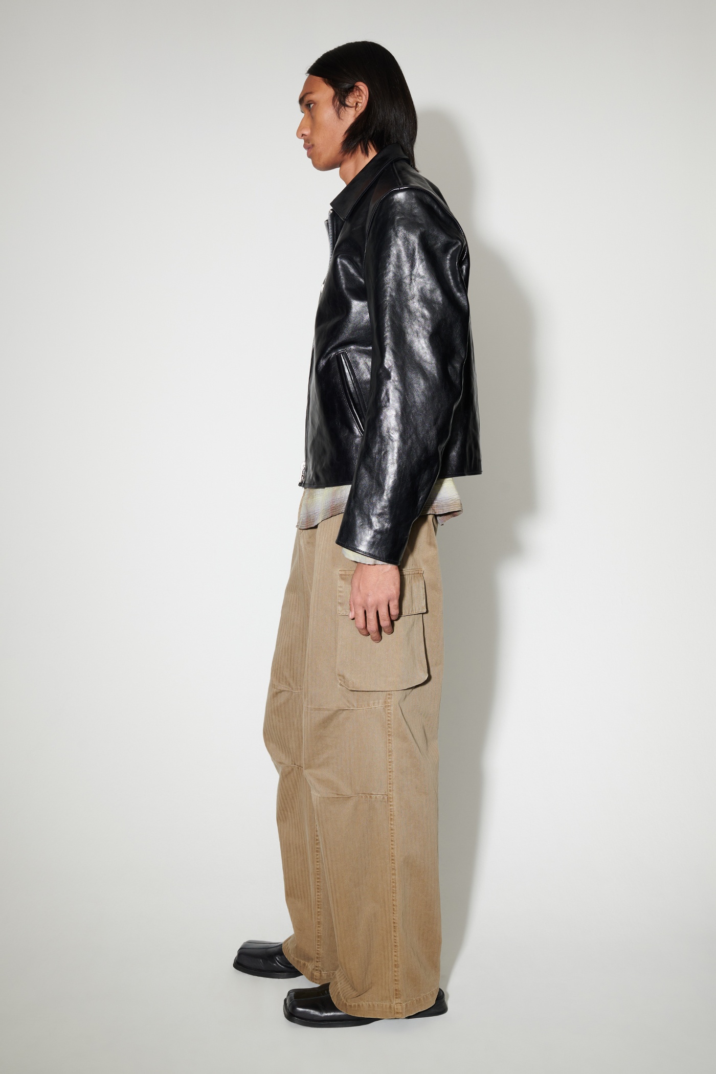 Our Legacy Mini Jacket Top Dyed Black Leather | REVERSIBLE