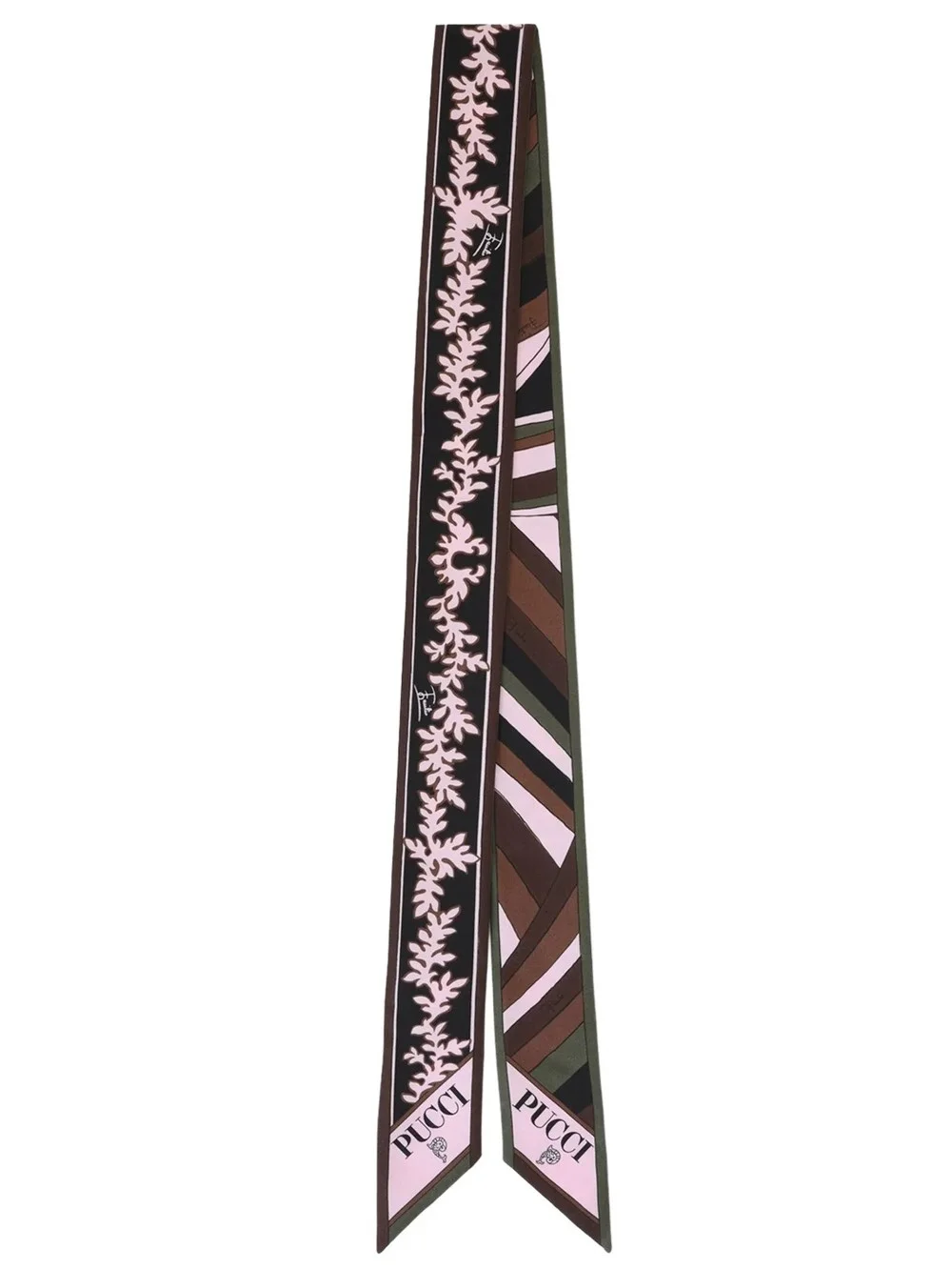 Silk Bandeau Scarf with a Mix of Prints - 1