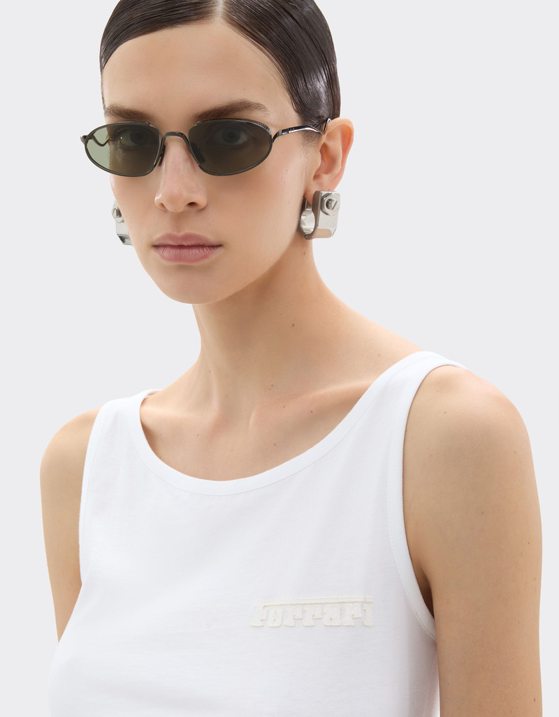 Cotton tank top with Ferrari logo 5