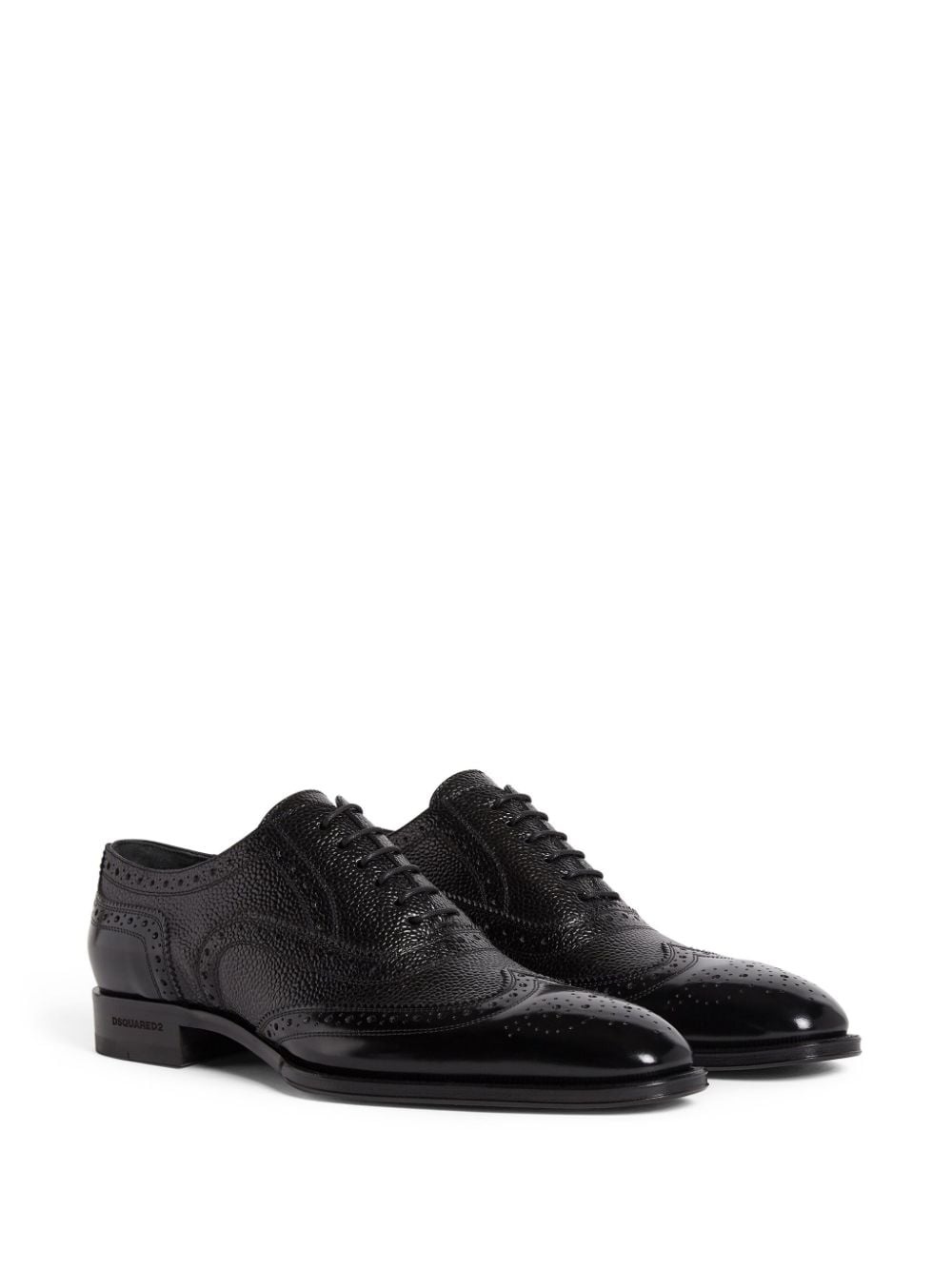 perforated-detail leather shoes - 2