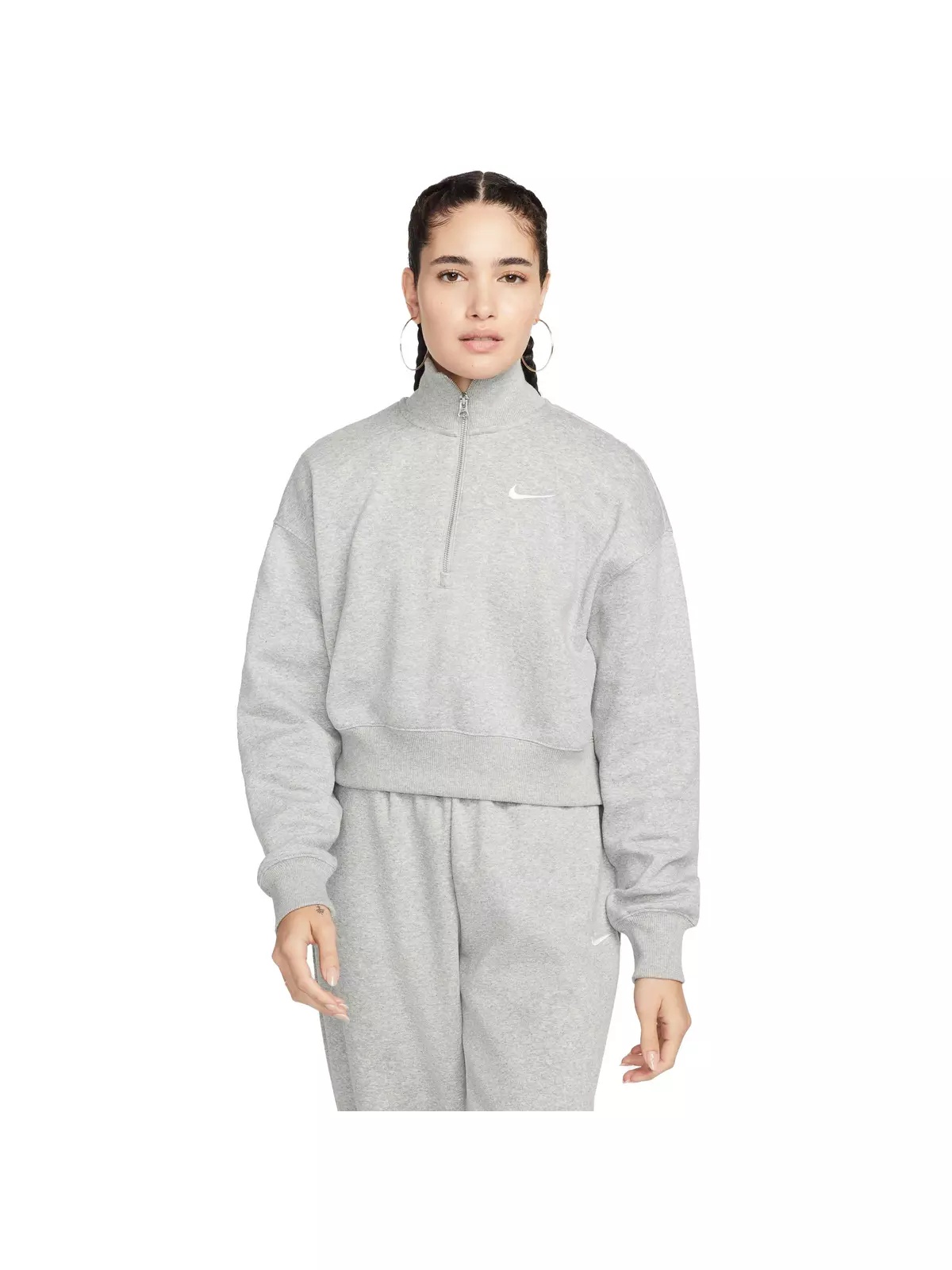 Nike Women's Sportswear Phoenix Fleece Oversized 1/2-Zip Crop Sweatshirt - 1