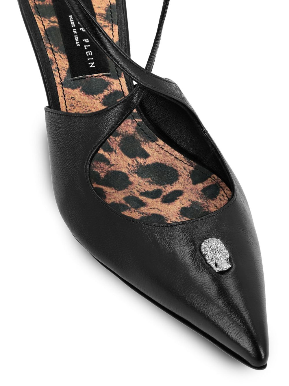 55mm Skull strass leather pumps - 4