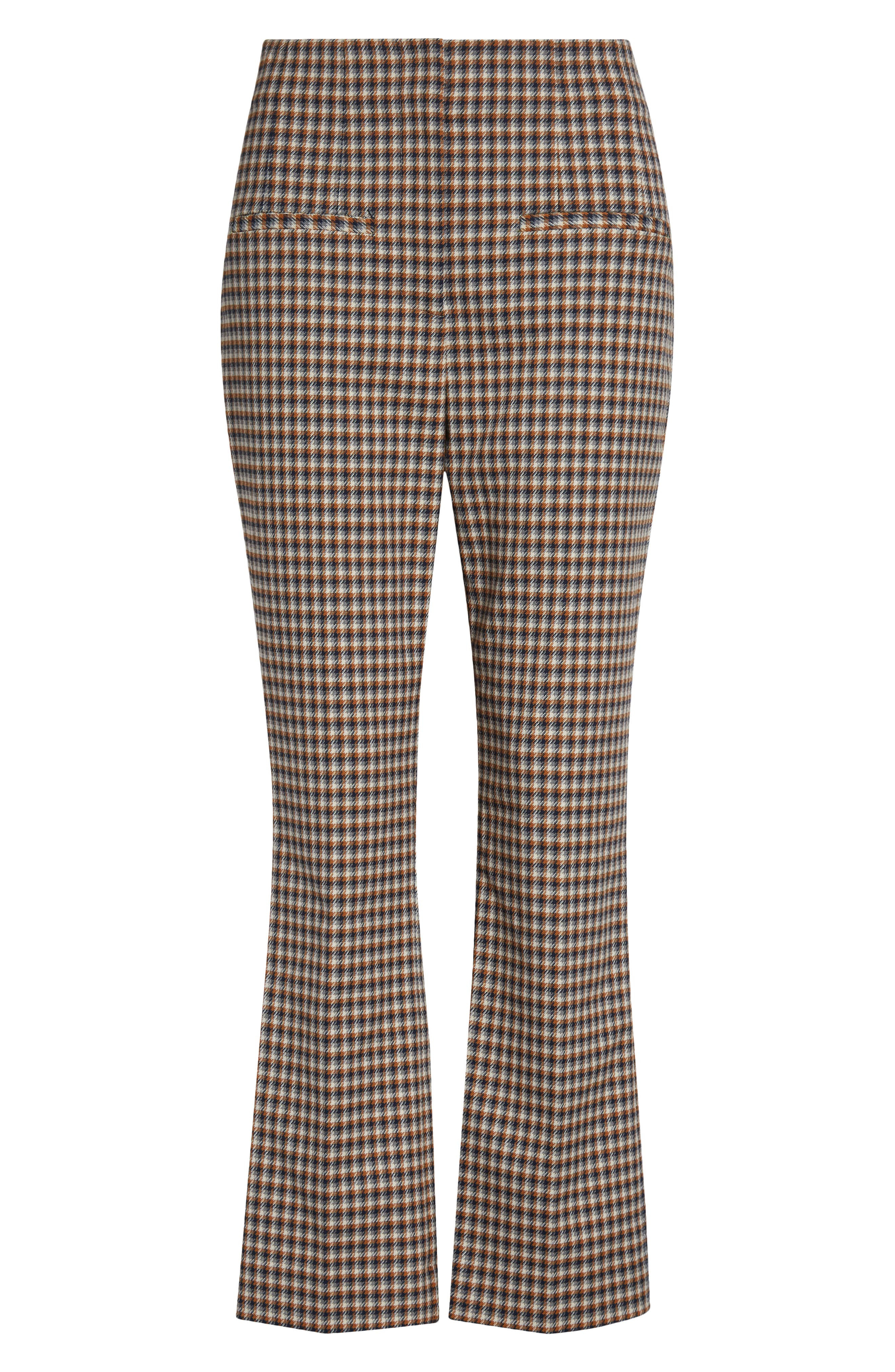 Veronica Beard Kean Check Crop Pants in Navy Multi at Nordstrom - 6