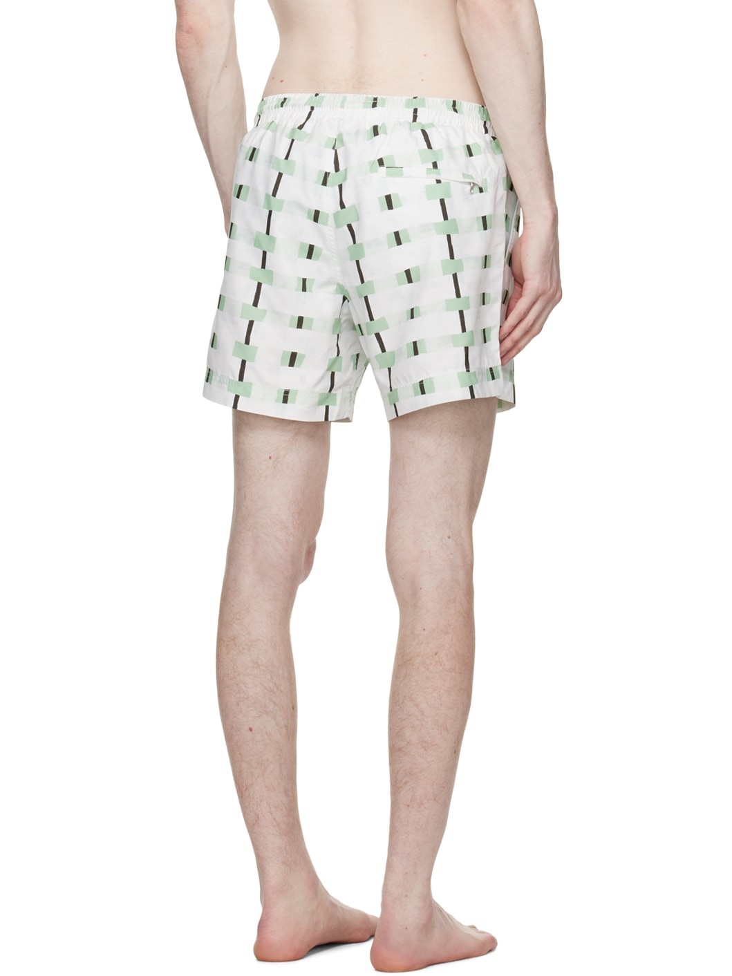 Off-White Checked Swim Shorts - 3