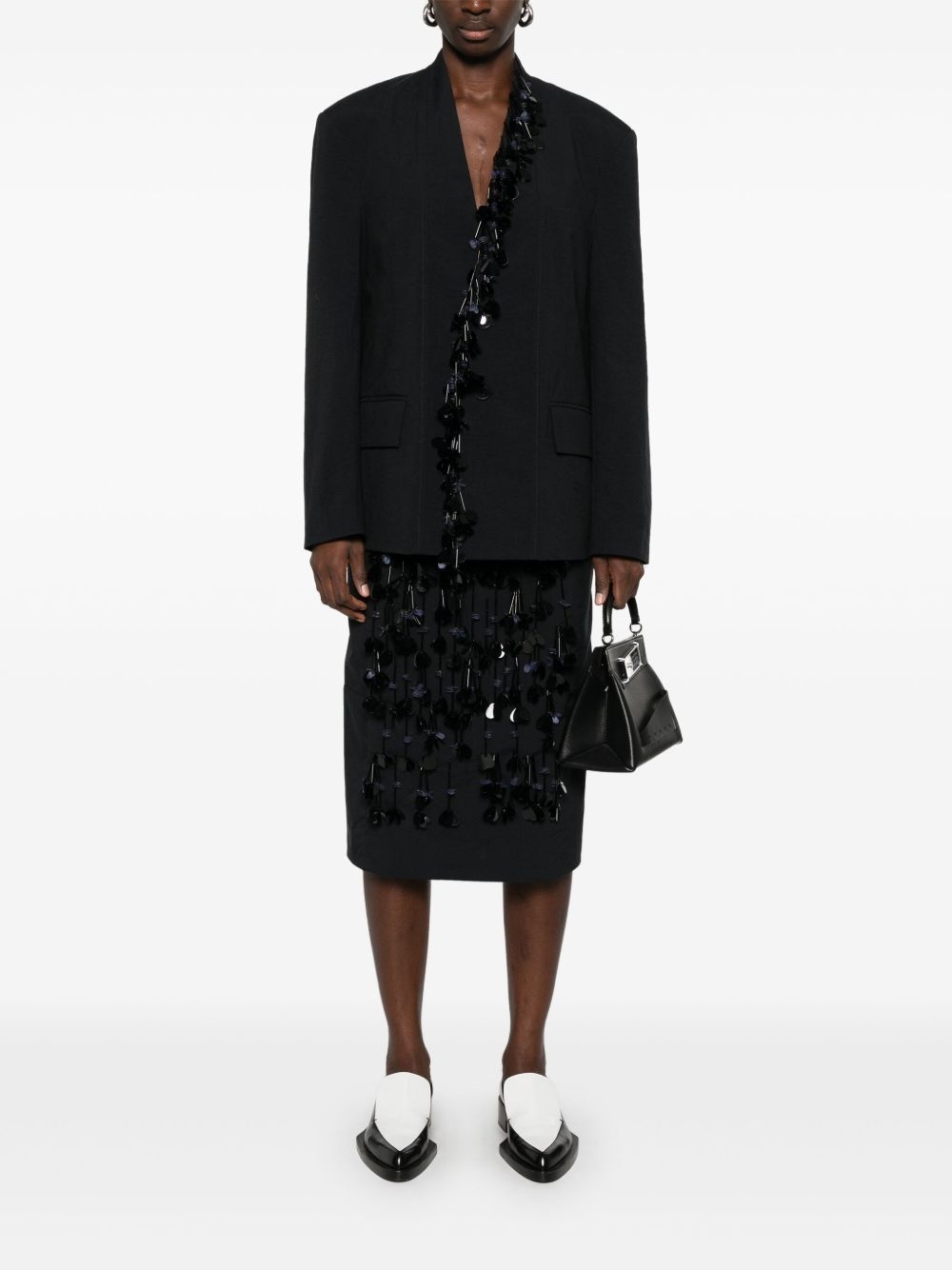 sequin-detail panama midi skirt - 2