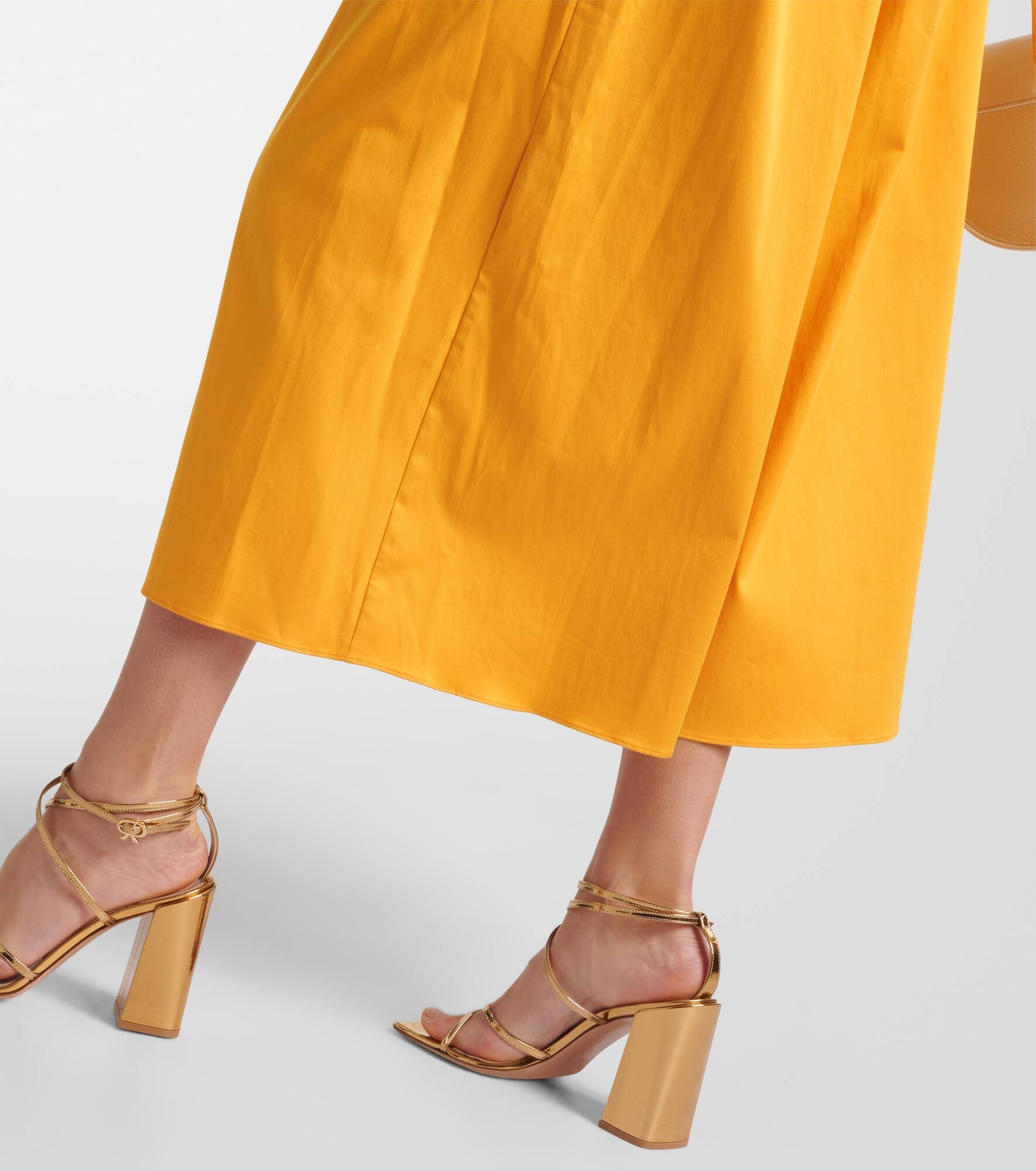 Fiona ruched cotton-blend midi dress - 5