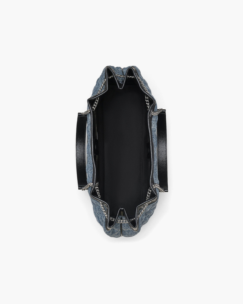 THE QUILTED DENIM LARGE CHAIN SACK BAG 6