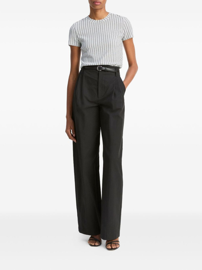 Vince gingham-check short-sleeve T-shirt outlook