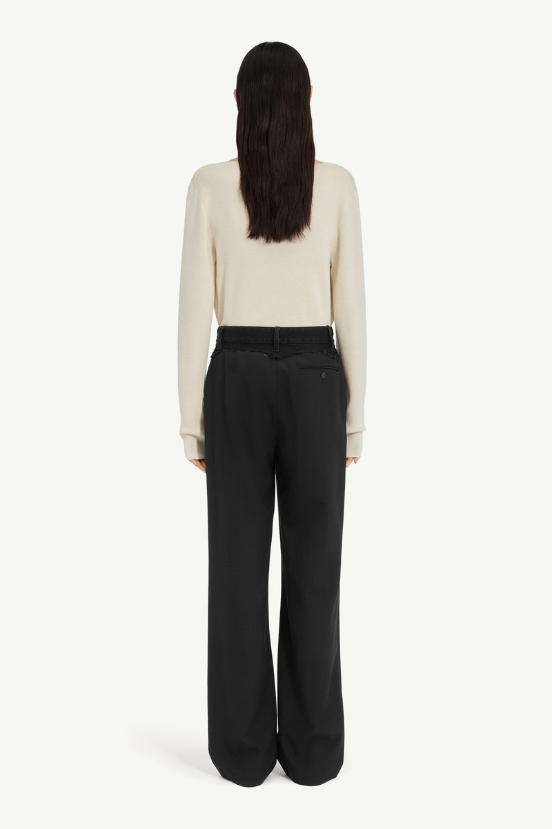 Tailored trousers with denim waistband 3