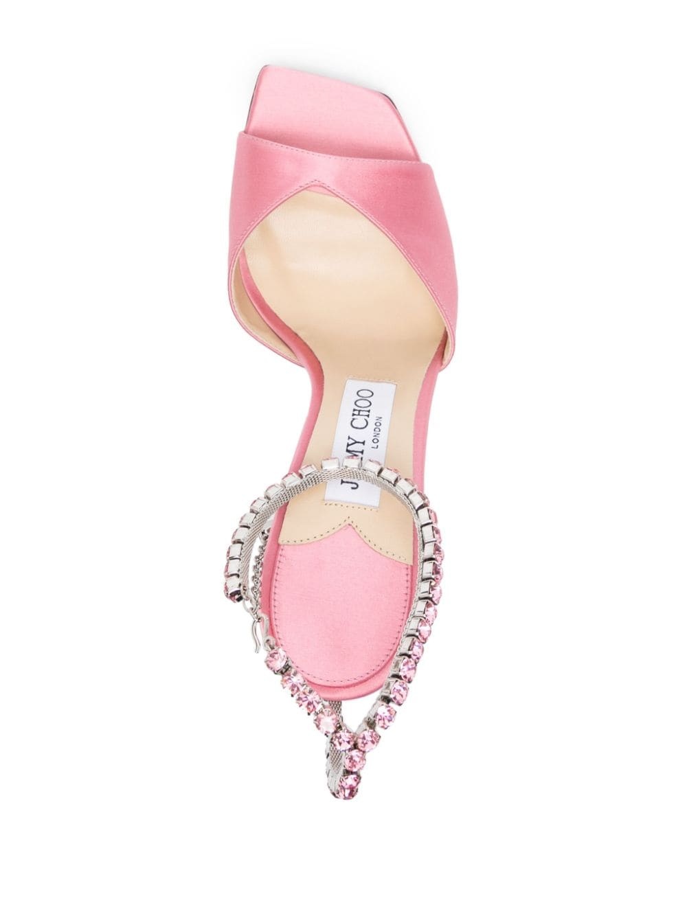 Jimmy Choo Saeda 100 Crystal Embellished Satin Heel Sandals - 2