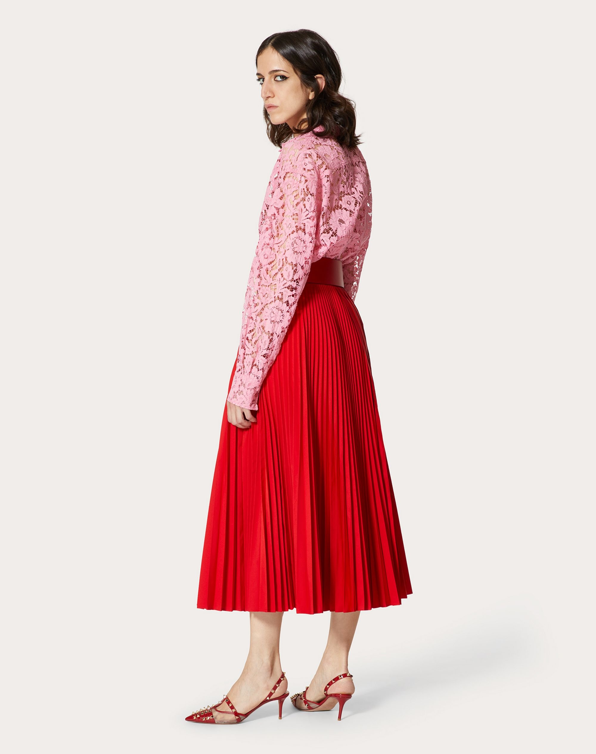 MICRO FAILLE PLEATED SKIRT - 2