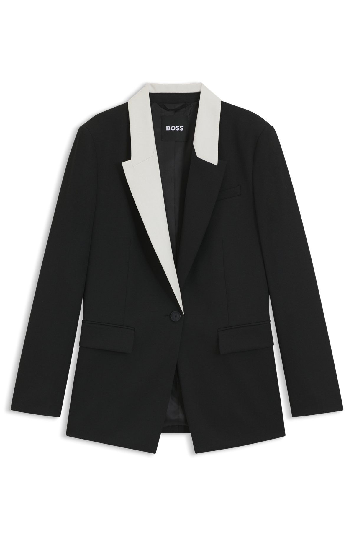 RELAXED-FIT BLAZER WITH COLOR-BLOCKED LAPELS - 1