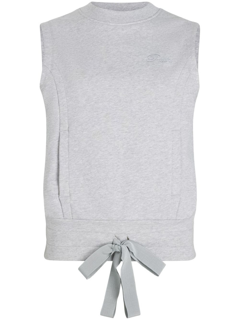 logo-embroidered sleeveless sweatshirt 1