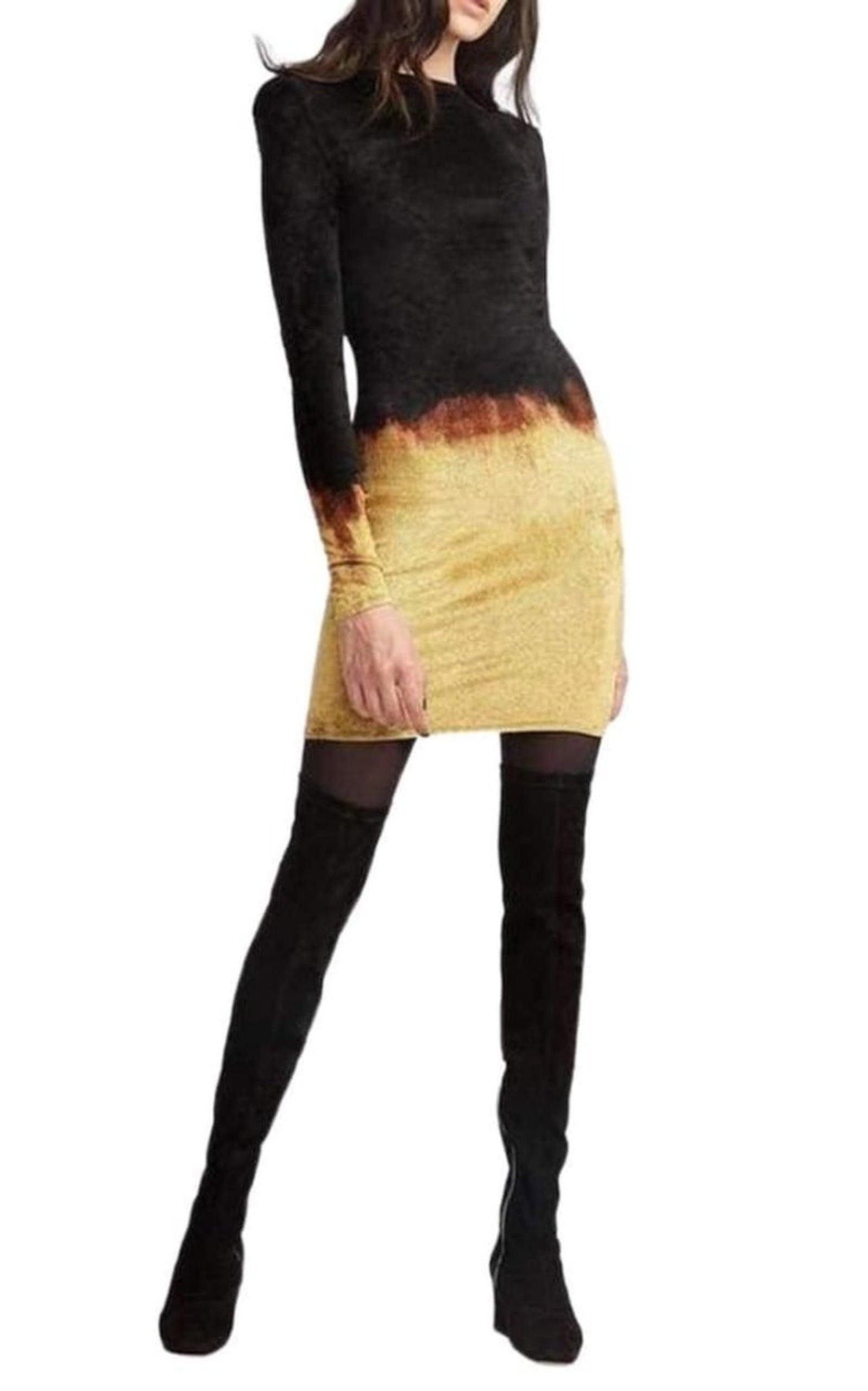 Black Velvet Fire Dress - 2
