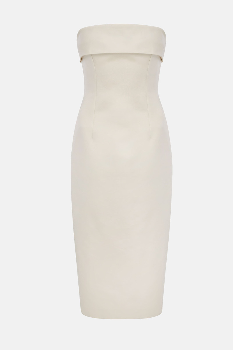 EMILIA WICKSTEAD Keeley Strapless Bridal Dress in Ivory Duchess Satin outlook