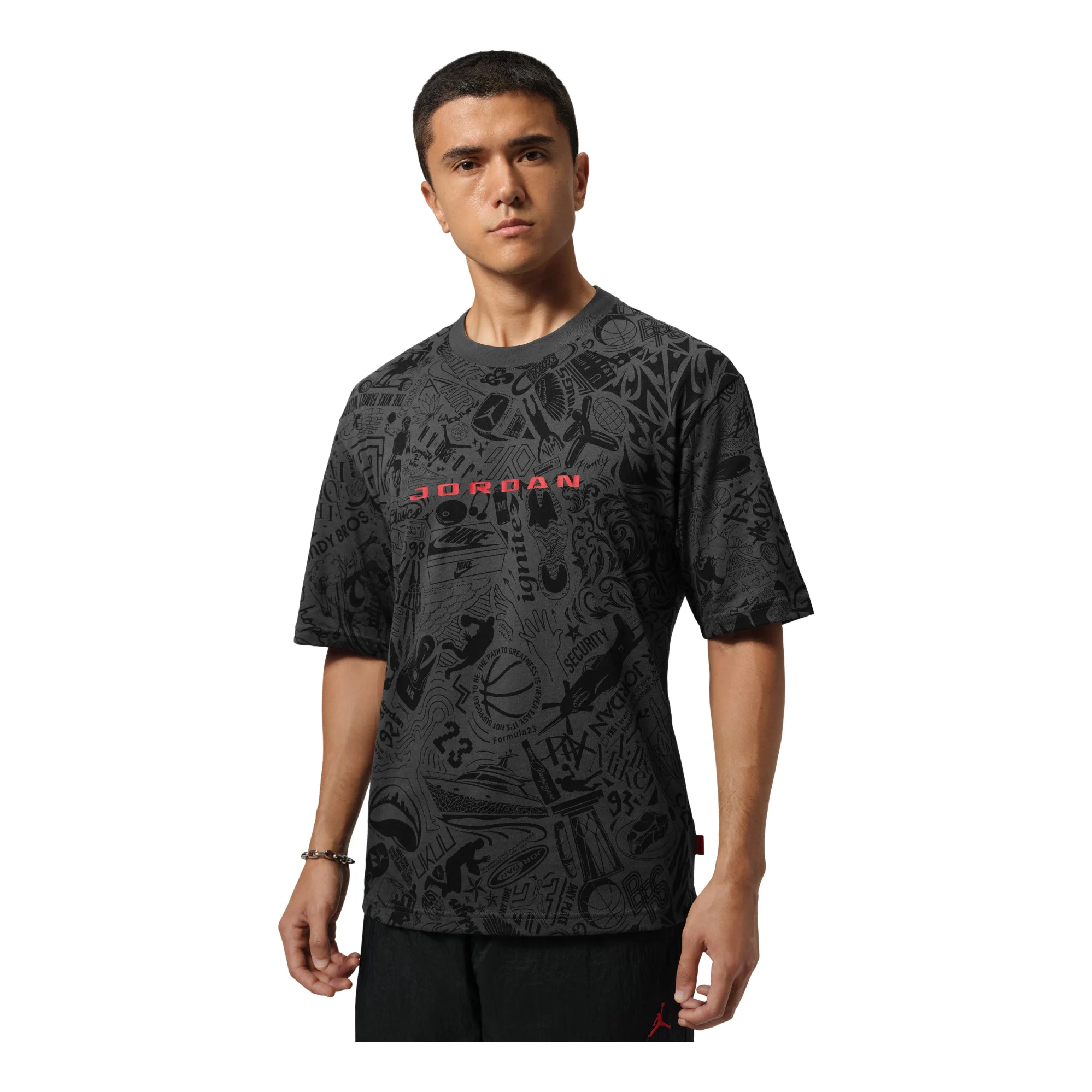 Air Jordan Brooklyn Short Sleeve T-Shirt 'Black University Red' IM9995-010 - 1
