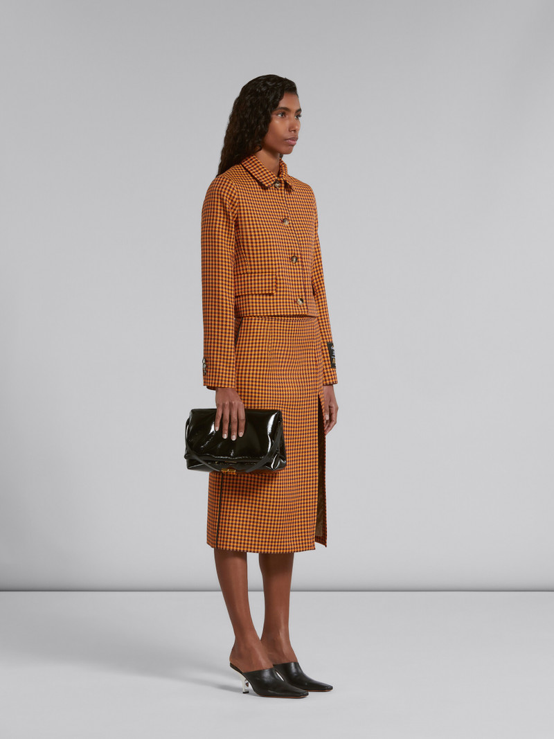 ORANGE 과 BURGUNDY CHECKED SKIRT 5
