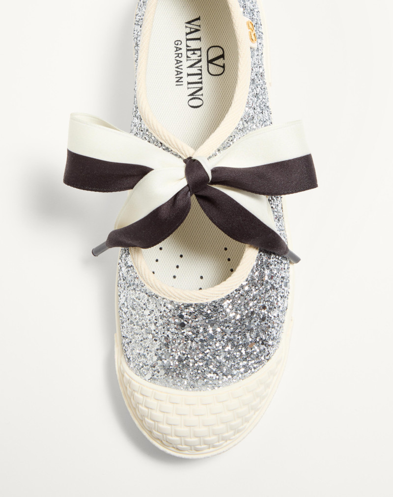 Valentino BAY BY BAY BALLERINA SNEAKERS IN GLITTER FABRIC outlook