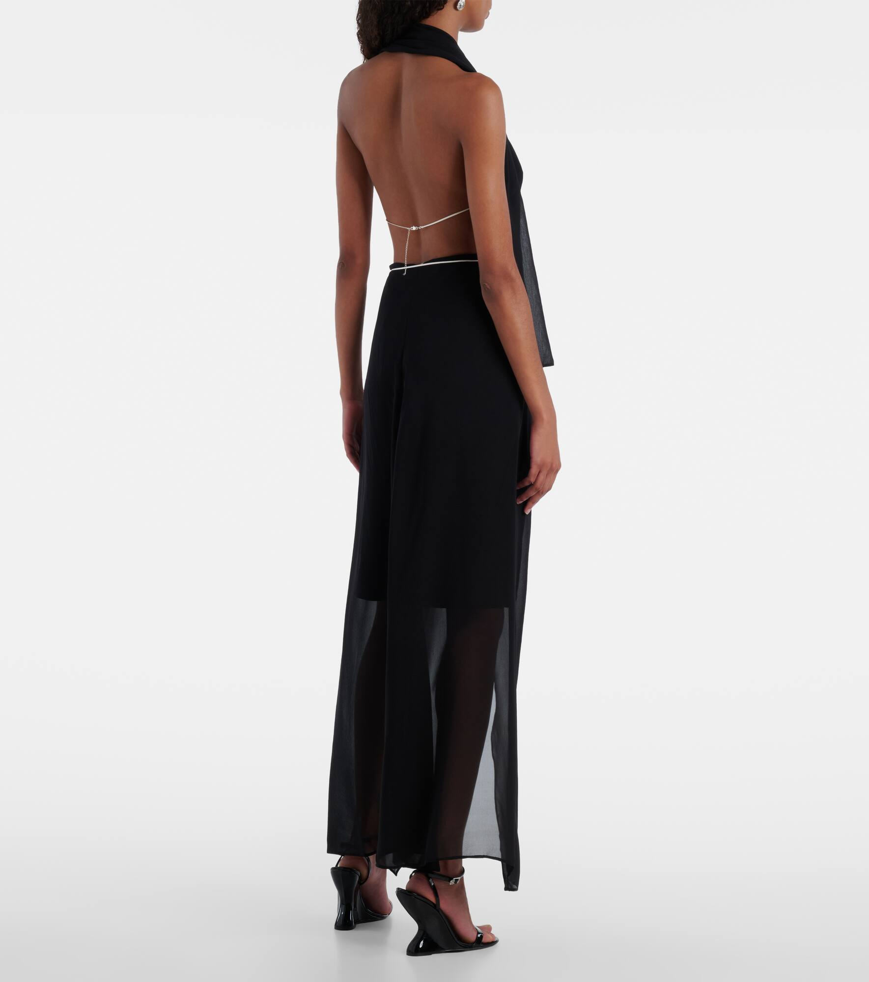 Open-back silk georgette top - 3