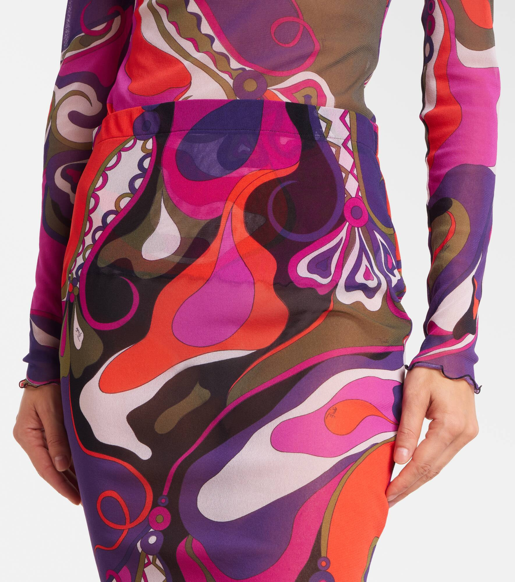 Orchidee mesh pencil skirt - 4