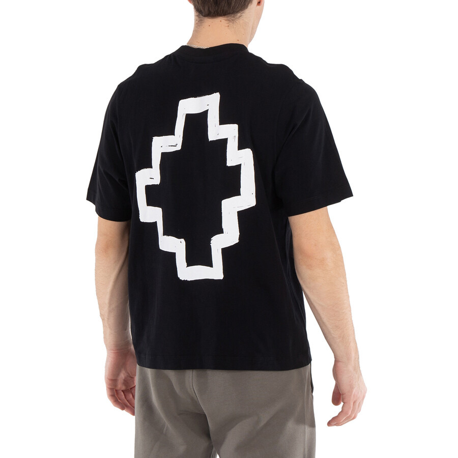 Marcelo Burlon Men's Black White Cotton Crewneck T-Shirt - 3