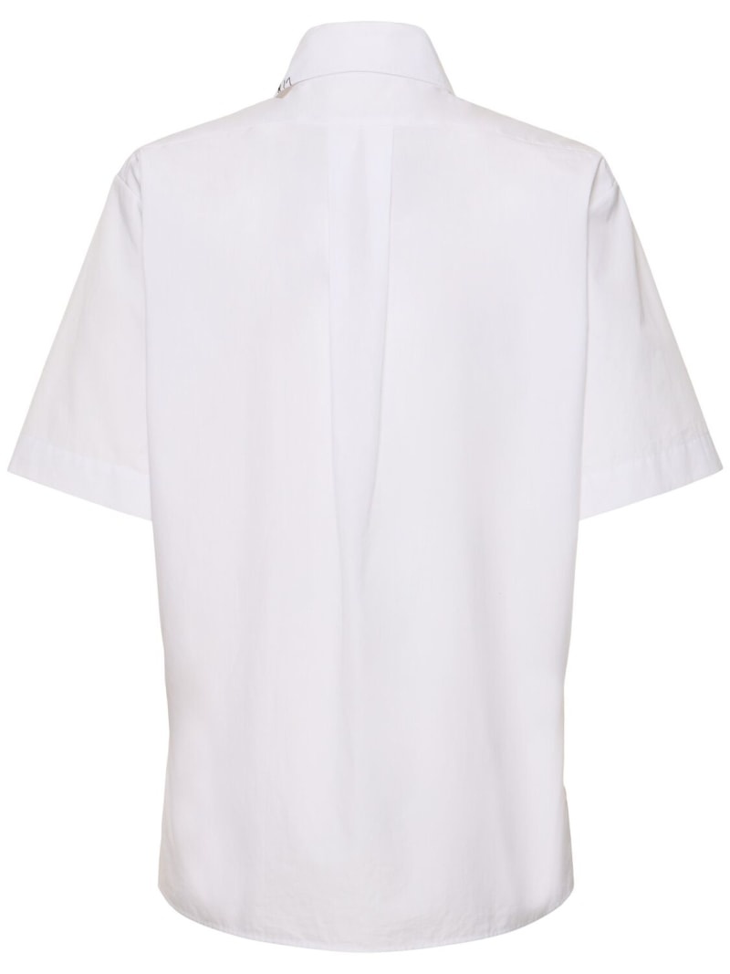 Logo cotton poplin short sleeve shirt - 6