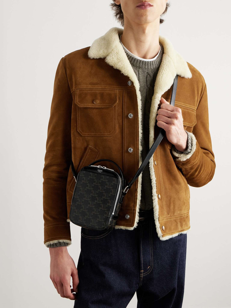 CELINE Camera Triomphe Leather-Trimmed Printed Coated-Canvas Messenger Bag outlook