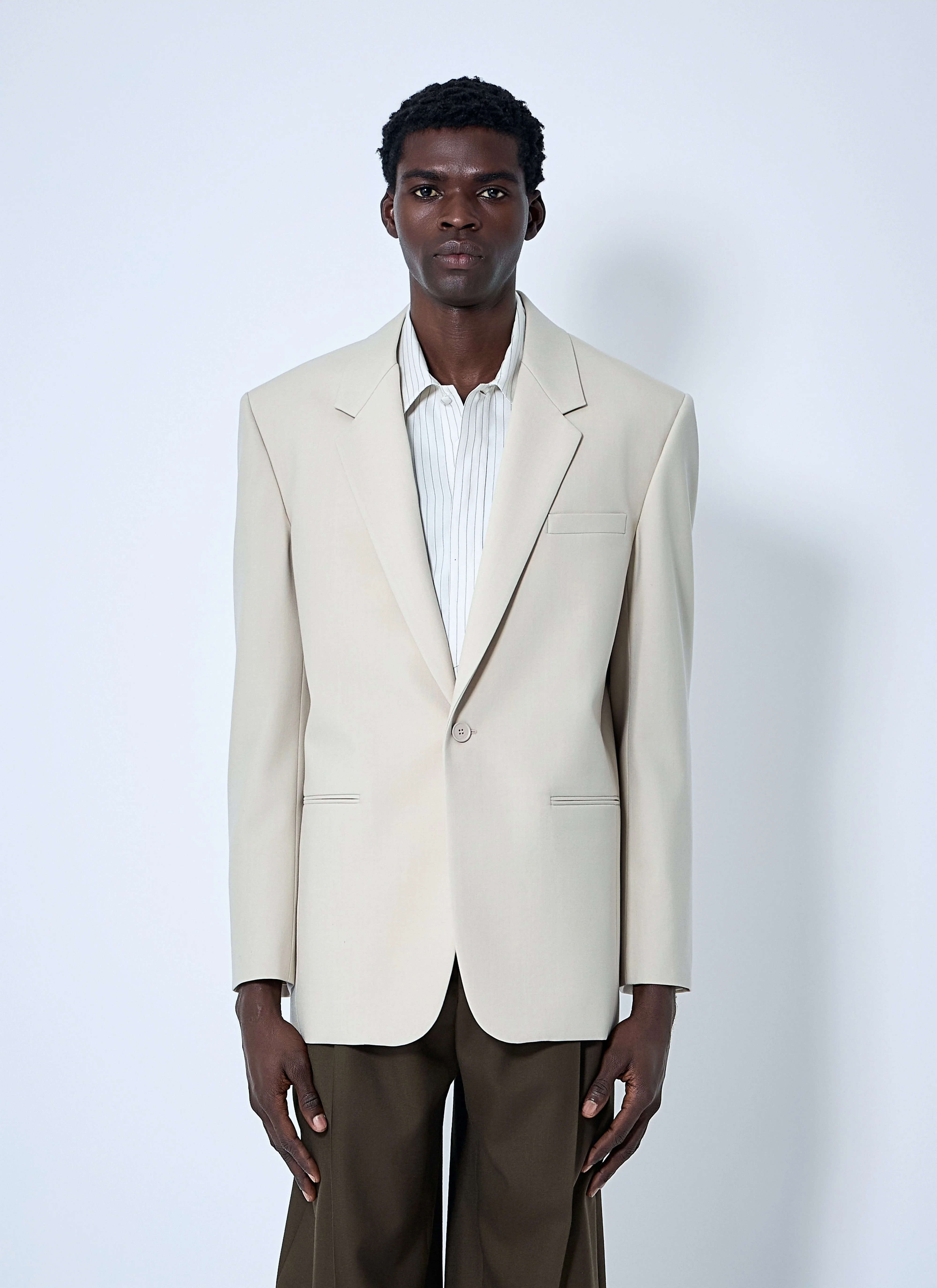 Saint Laurent Men Yves Single-Breasted Blazer - 1