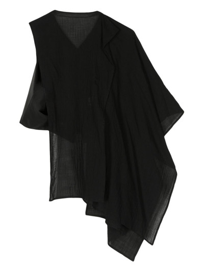 Yohji Yamamoto asymmetric panelled leather vest outlook