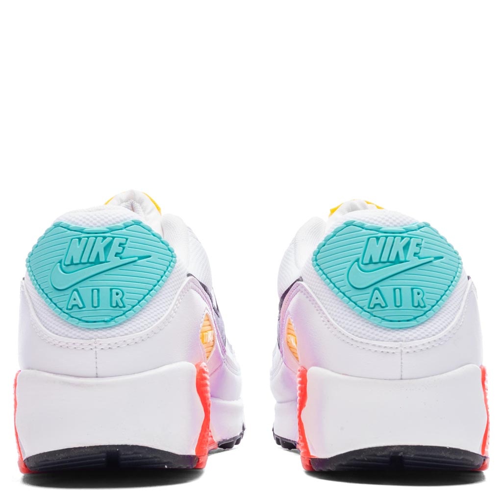 WOMEN'S AIR MAX 90 NN - WHITE/BLACK/PINK FOAM/BRIGHT CRIMSON - 4