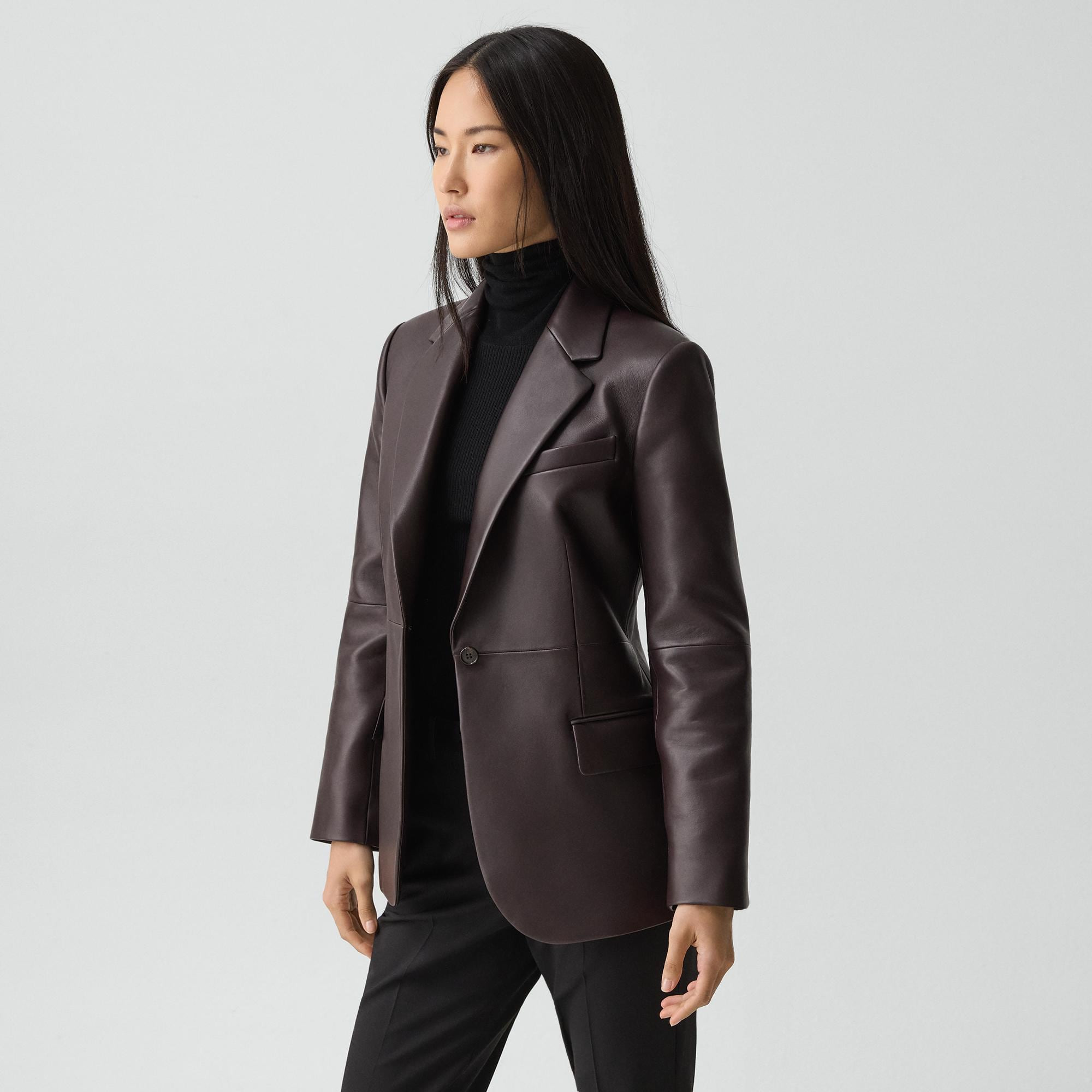 Lynnia Blazer in Leather - 3